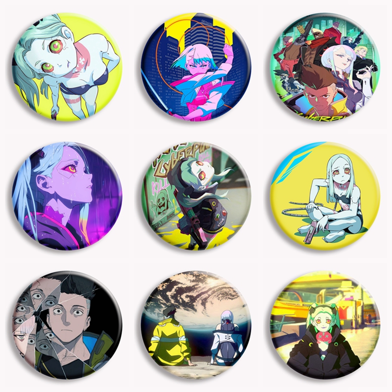 Pin Button Badge - Cartoon Anime C_Cyberpunks E-Edgerunners Soft Button