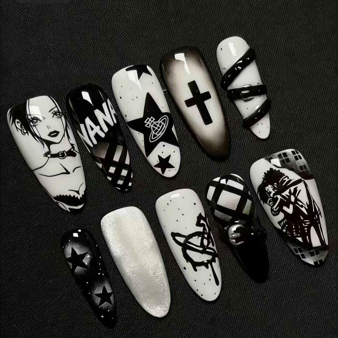 Nana Anime Merchandise - Nail art w stylu punkowym NANA,